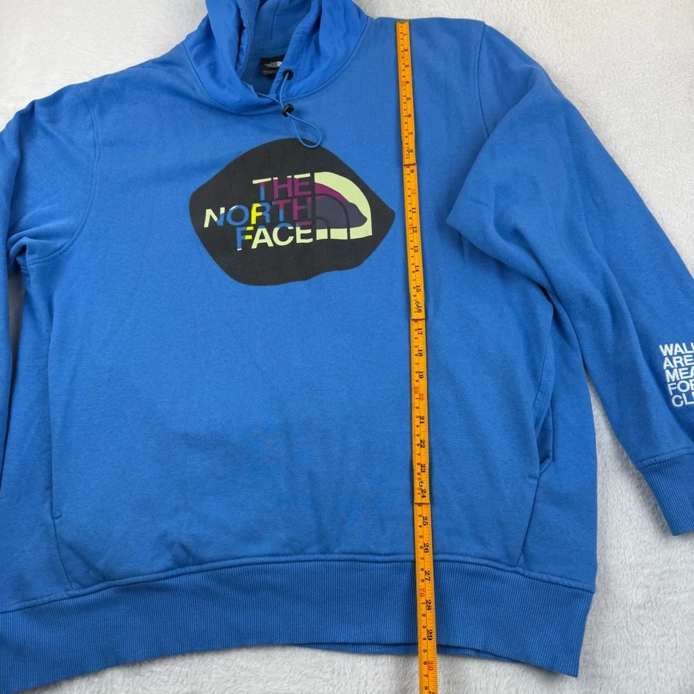 The North Face Hoodie Mens XL Blue Walls Are Meant For Climbing Graphic Pullover